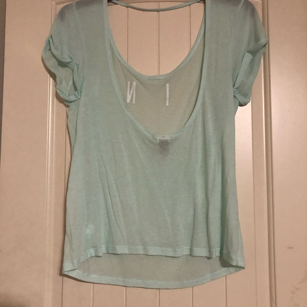 Blue pink brand shirt